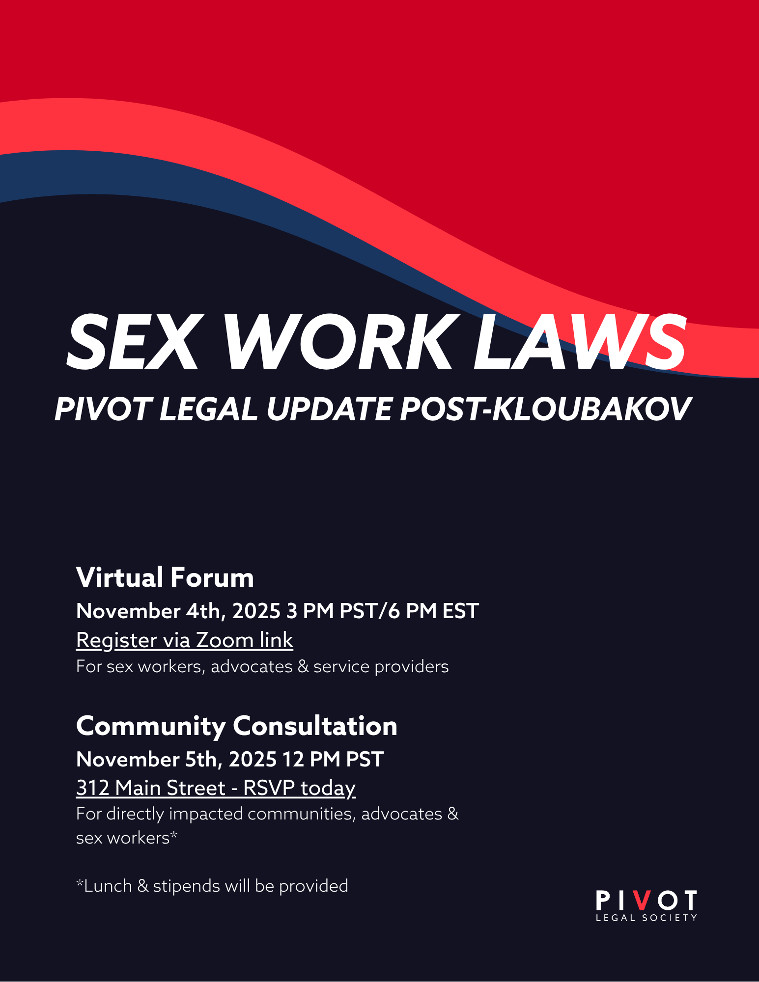 Event flyer with information about the virtual and in-person consultation sessions. Information identical on webpage