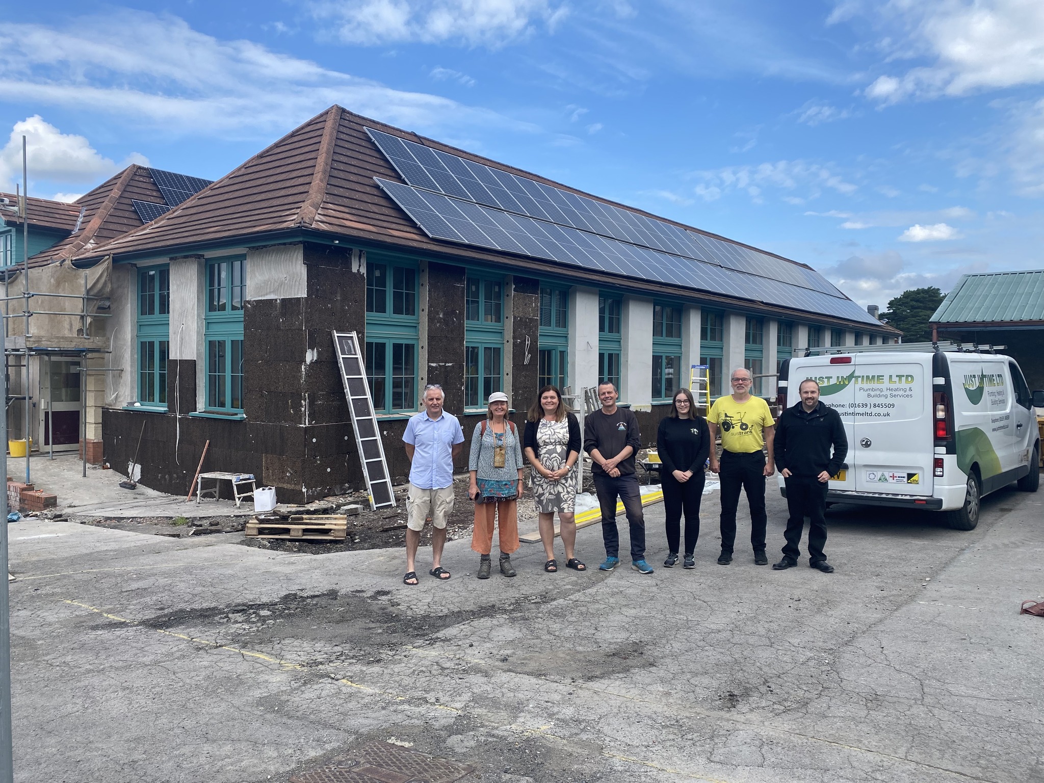 Sioned and people outside the new hub
