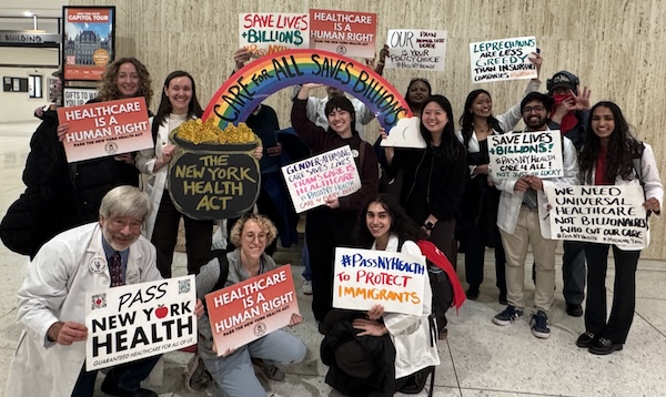 Lobby day with rainbow sign