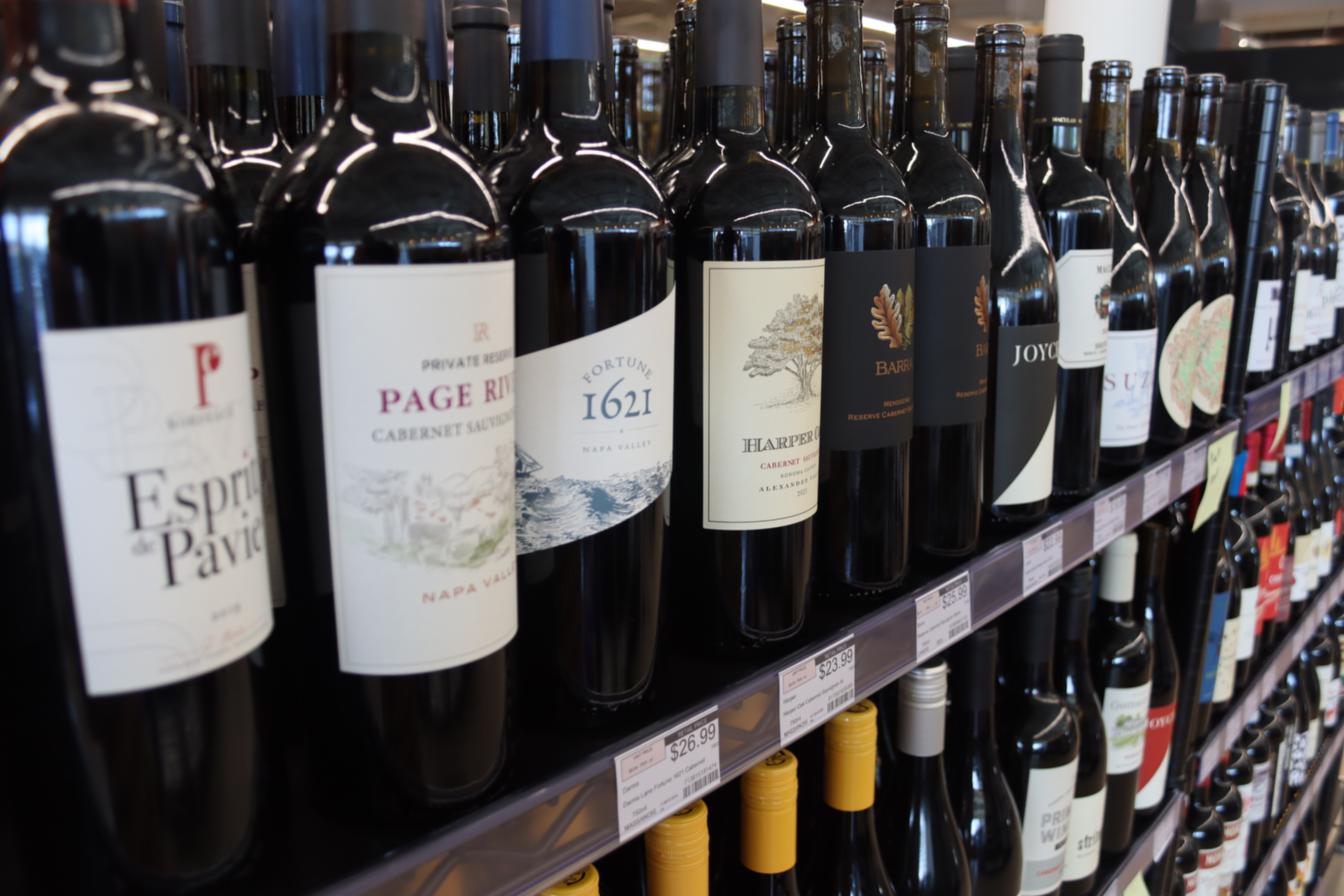 Craft beer and wine selection