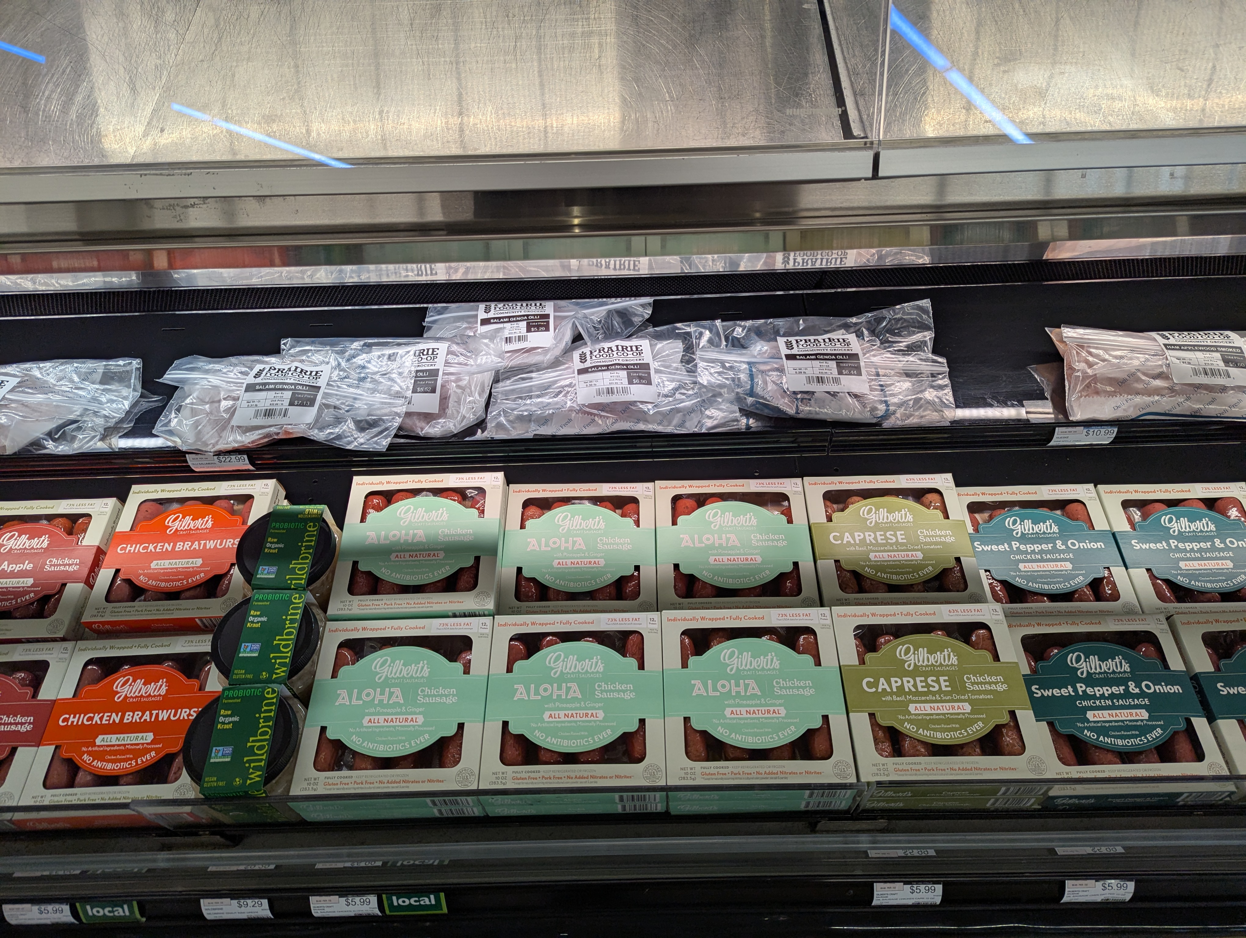 Deli case with freshly sliced meats and cheeses