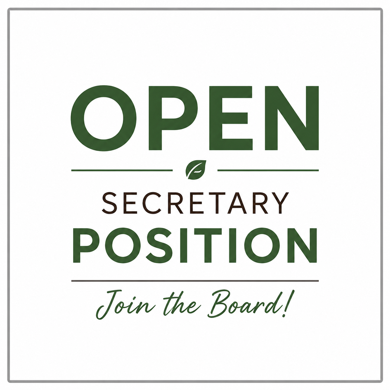 Secretary Position Open