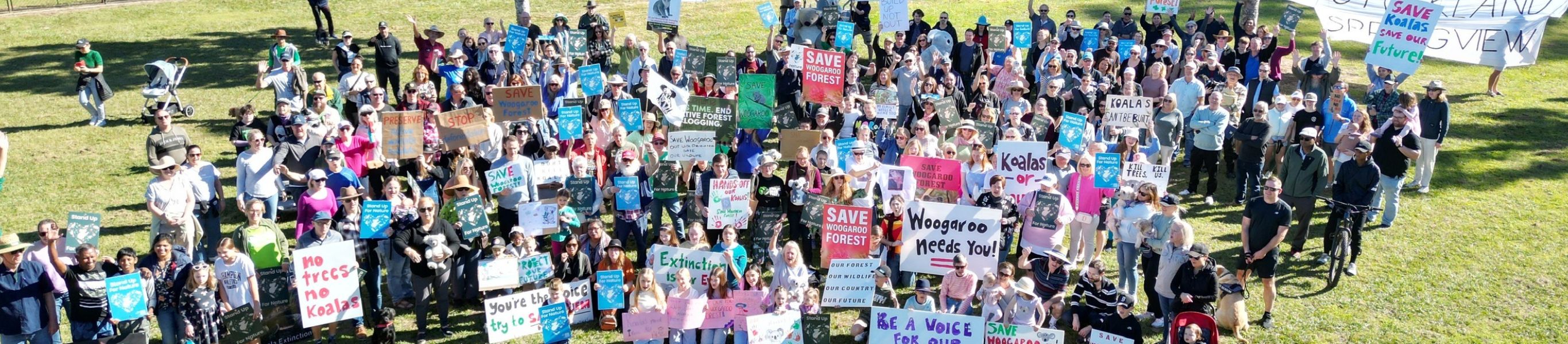 Woogaroo air view protest