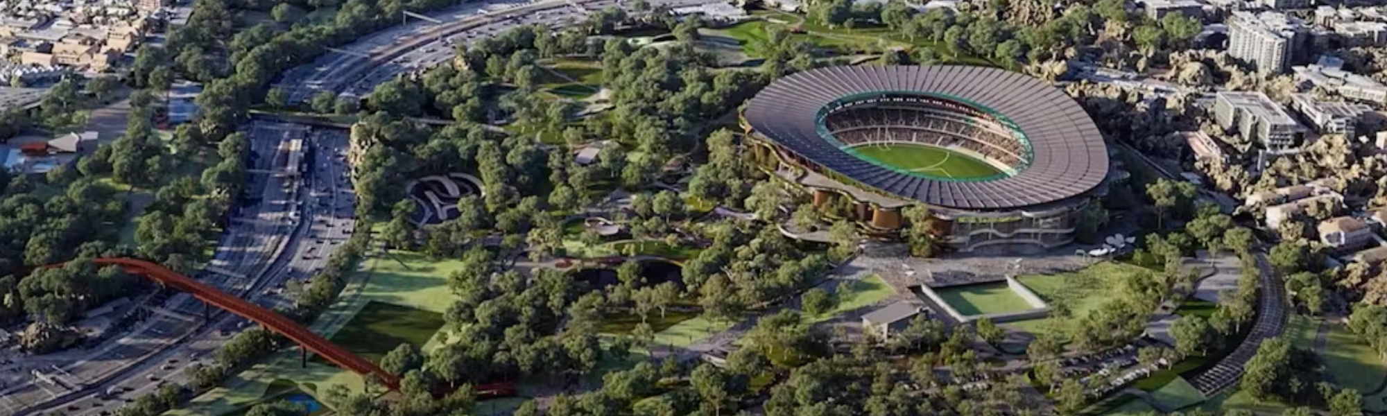 Proposed development of the Olympic stadium on Barrambin / Victoria Park