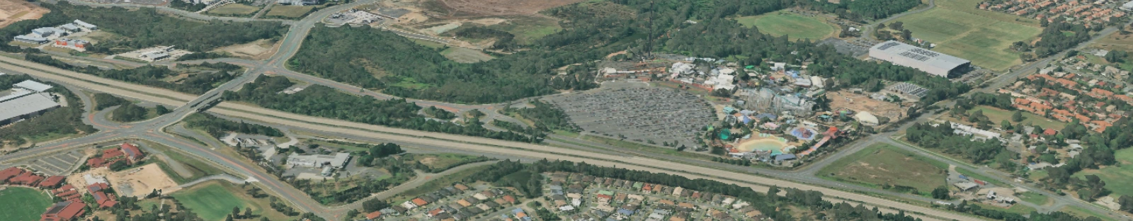 Map of Dreamworld showing the koala habitat which would be cleared to expand the theme park precinct