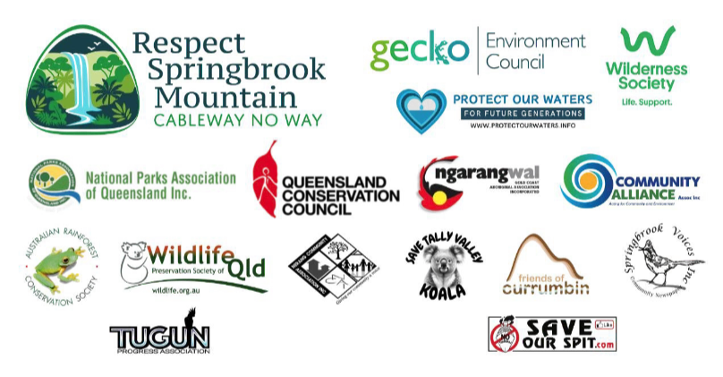 Member group logos of the Respect Springbrook Mountain coalition