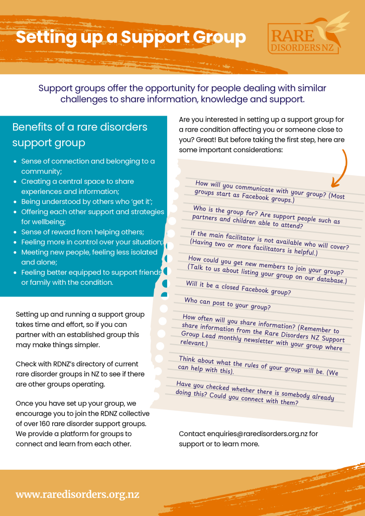 Setting up a support group resource