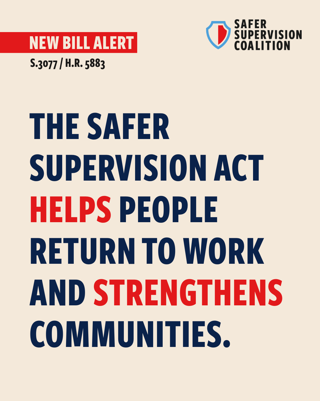 Federal supervision should be purposeful,  not endless. The SAFER Supervision Act ensures fairness and opportunity.