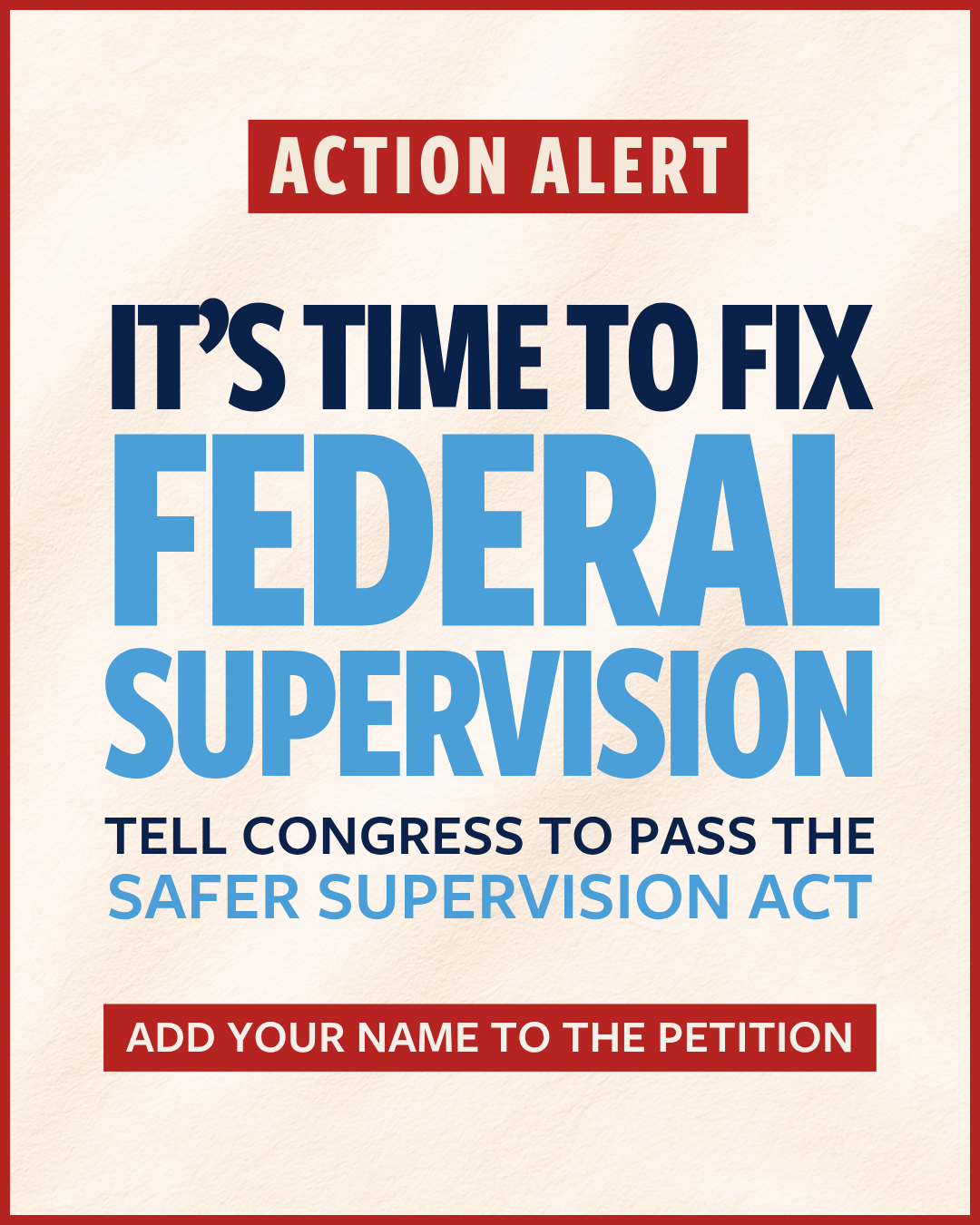 Federal supervision should be purposeful,  not endless. The SAFER Supervision Act ensures fairness and opportunity.