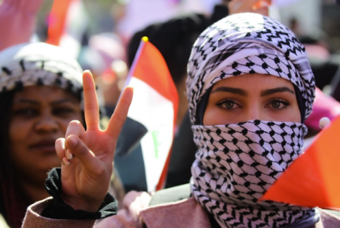 An Iraqi woman protester.