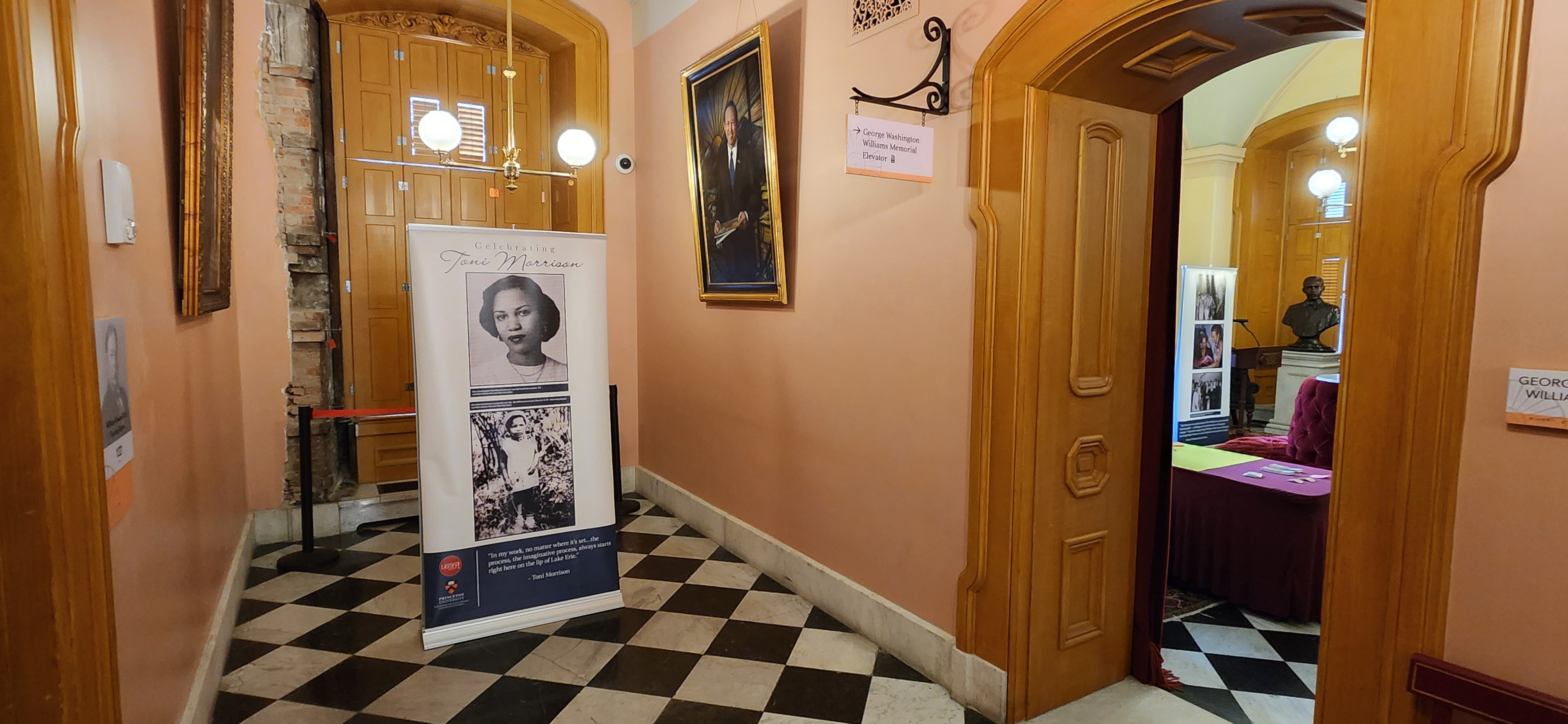 Toni Morrison Day exhibit entryway