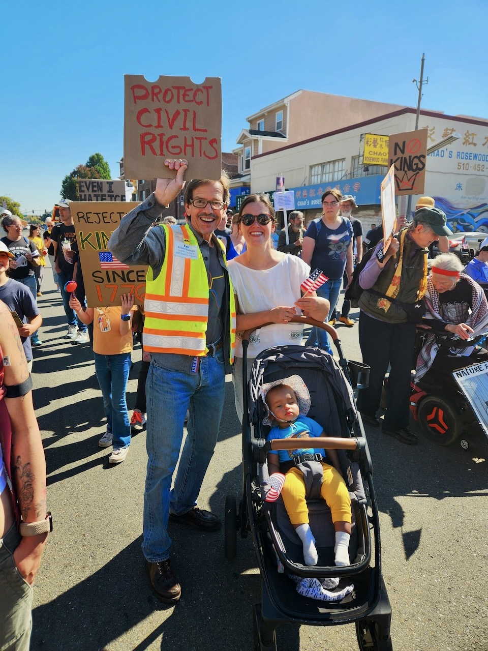 Robert Raburn at a No Kings protest