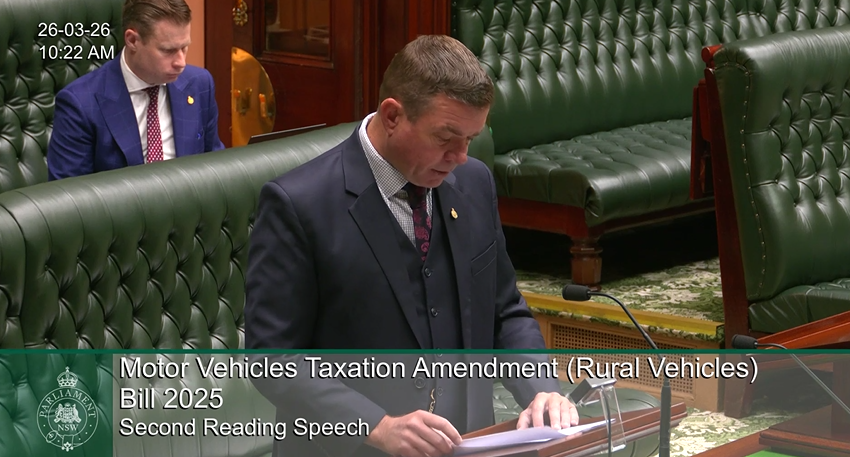 Second Reading Speech for the Motor Vehicles Taxation Amendment 26 March 2026 Image