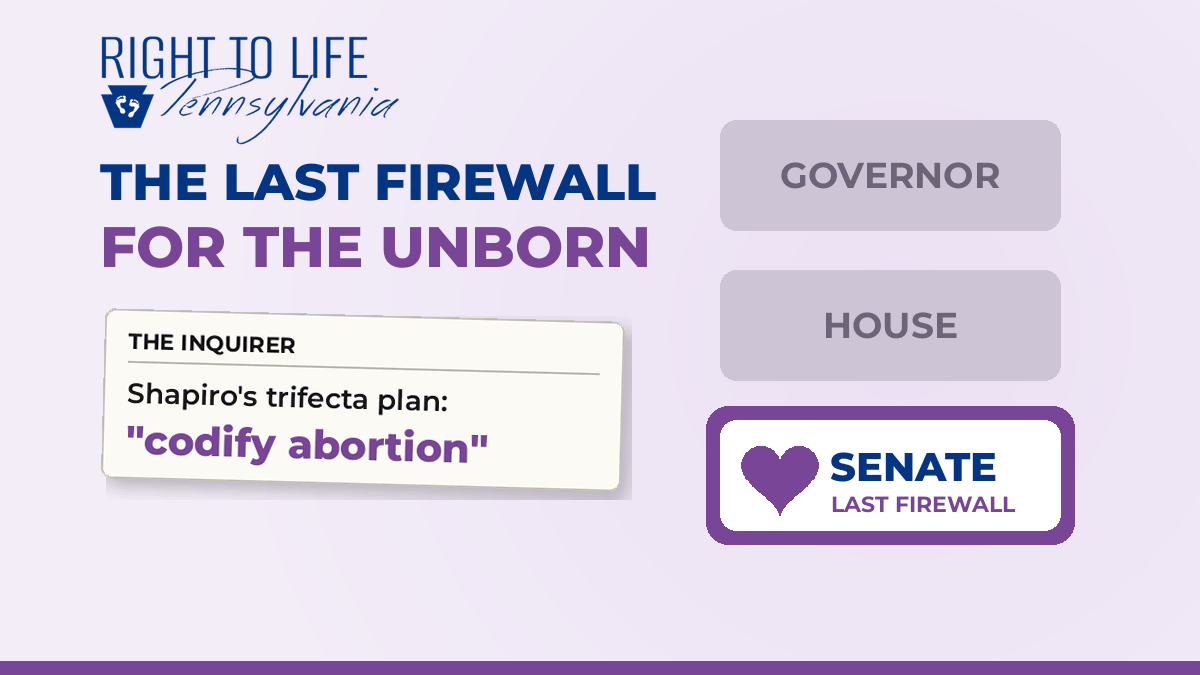 Inquirer: Governor Shapiro's trifecta plan includes codifying abortion. The State Senate is the last firewall for the unborn. Donate to hold the Senate.