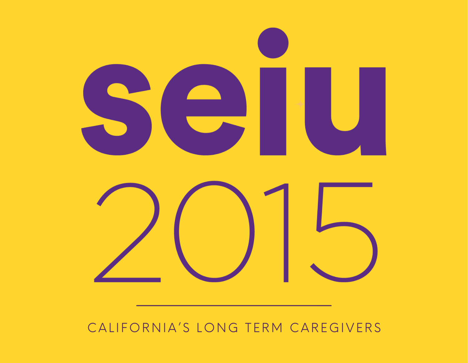 seiu 2015 purple font on yellow background logo