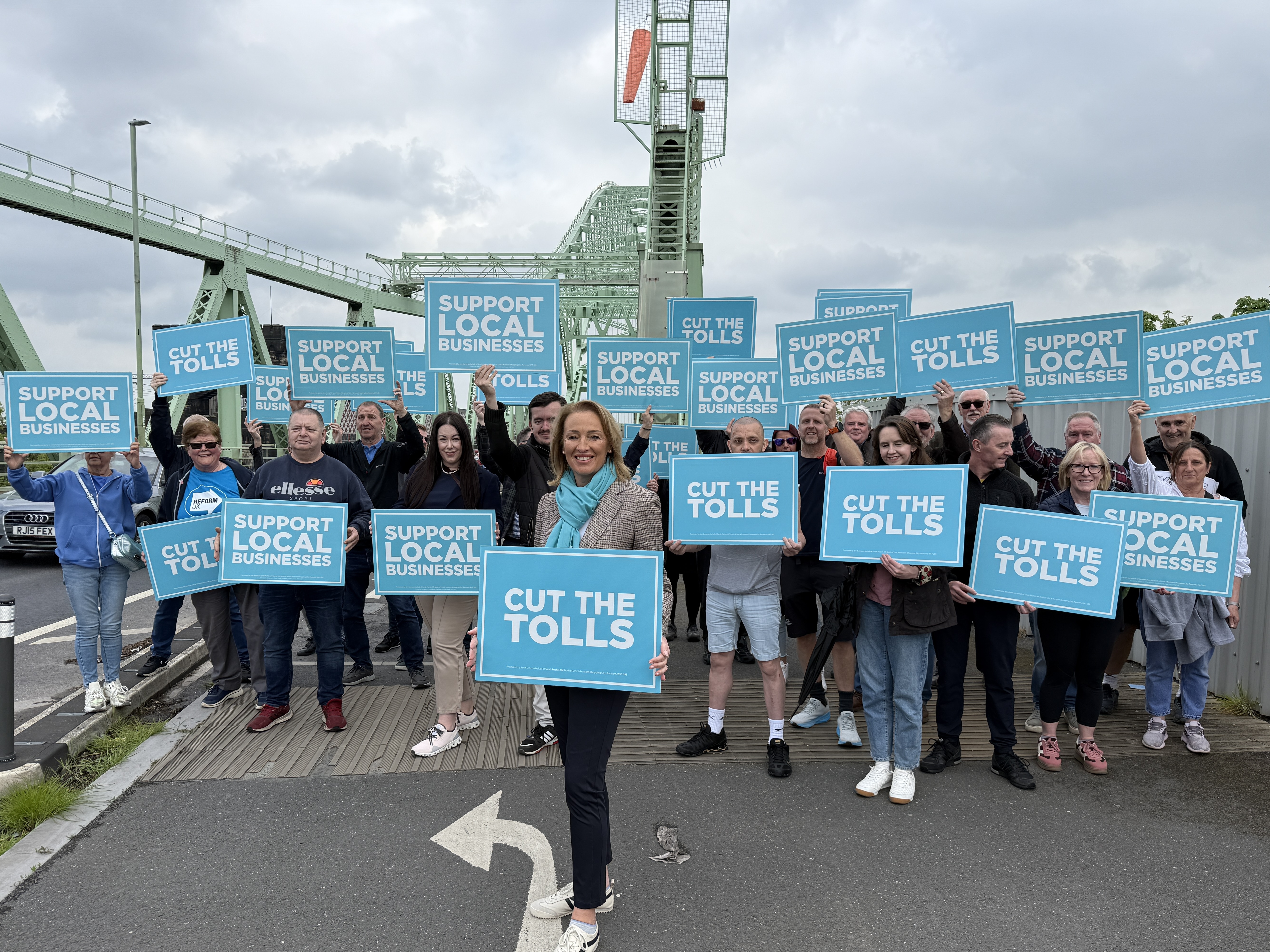Sarah Pochin and local campaigners calling for fairer bridge tolls