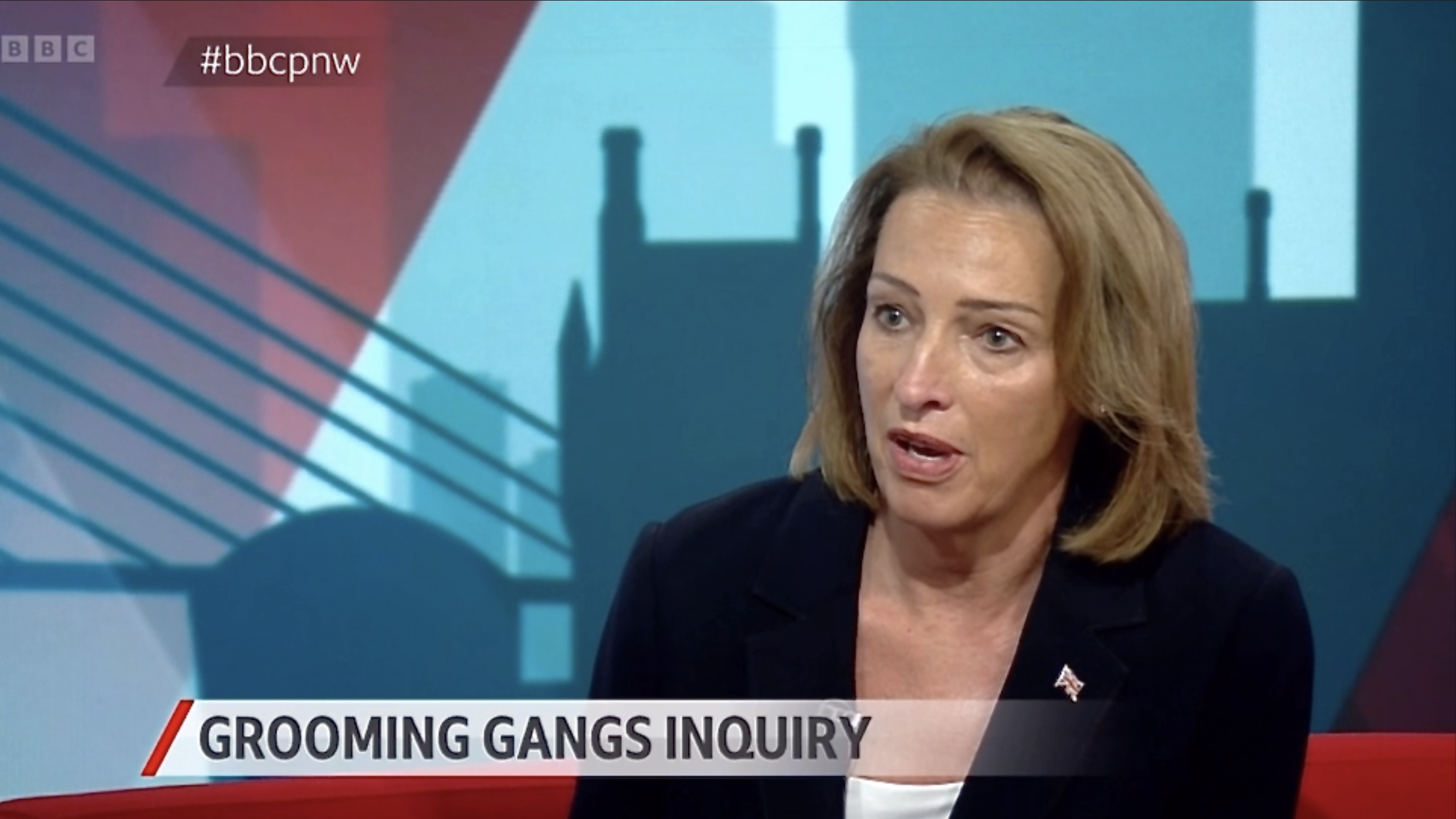 Sarah Pochin MP discussing the grooming gangs inquiry on BBC Politics North West