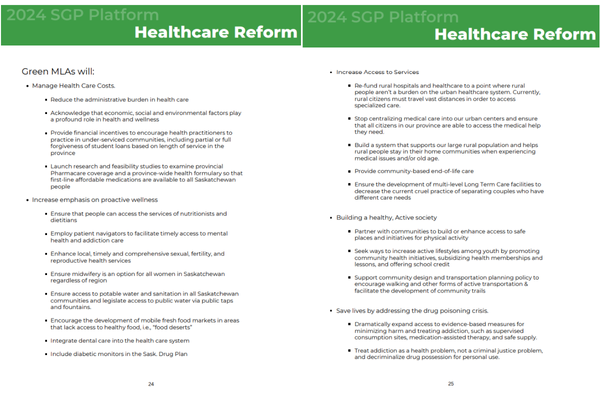 SGP 2024 healthcare reform platform