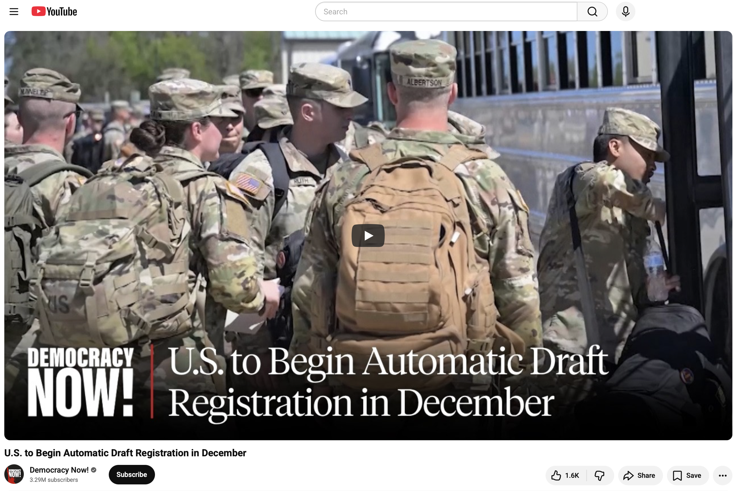 Democracy Now program on the draft