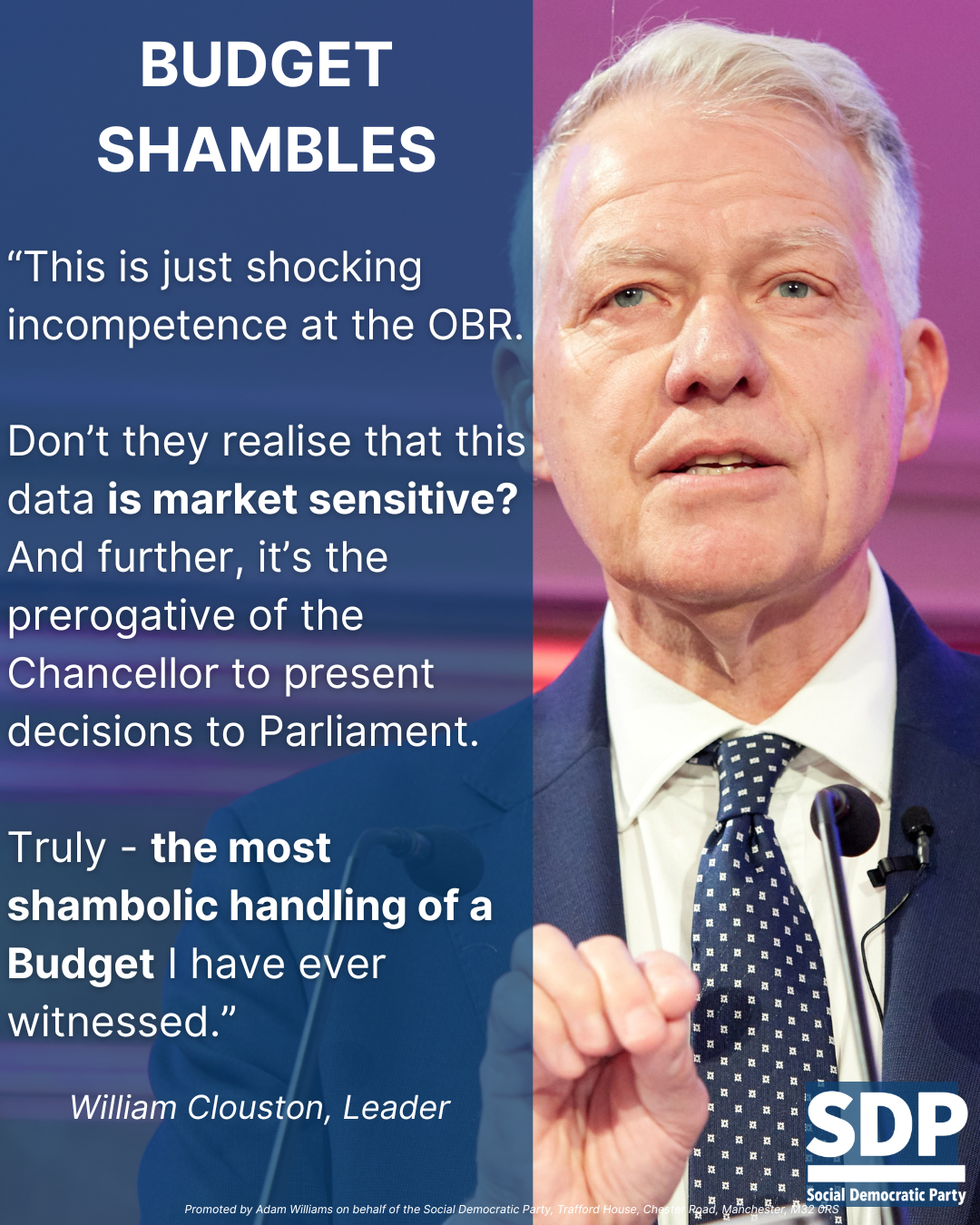 William Clouston and budget shambles quote