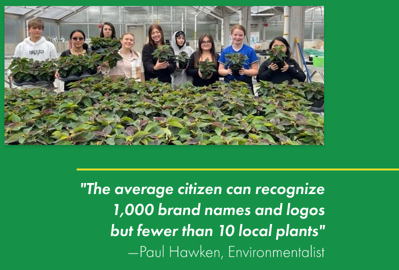 Image students holding plants