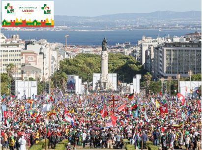 National Shroud of Turin Exhibit Team at World Youth Day in Lisbon, Portugal