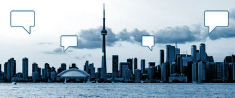 City of toronto with speech bubbles