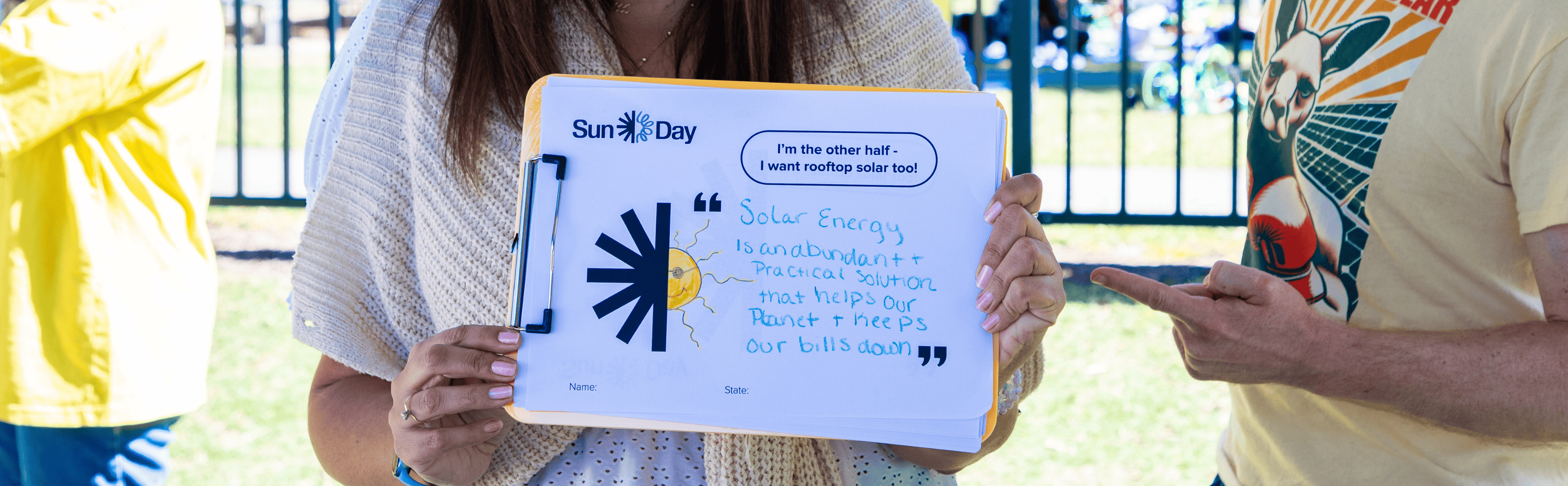 SunDay poster - Solar energy is an abundant and practical solution that helps our planet and keeps our bills down