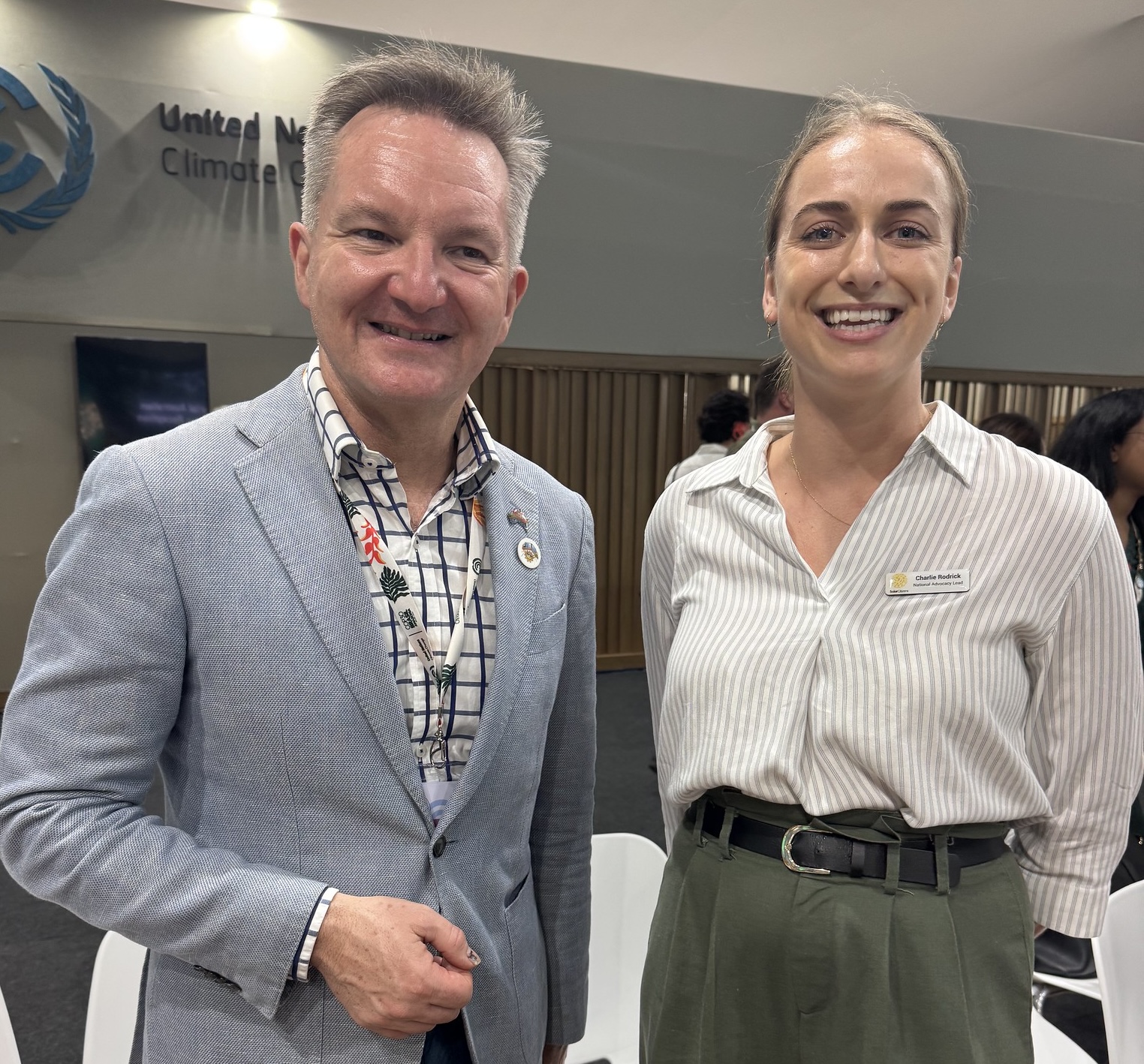 Climate & Energy Minister Chris Bowen with Charlie Rodrick