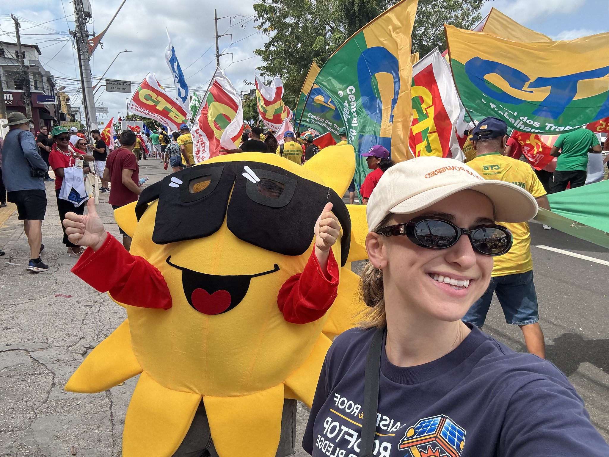 Charlie with Sunny at the COP30 People's Protest in Belem, Brazil