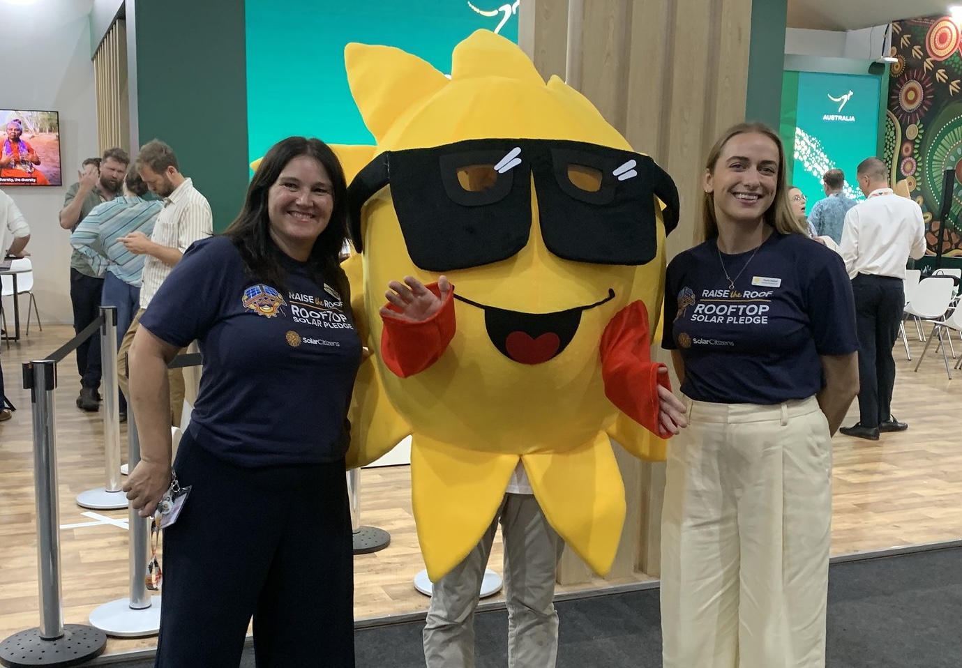 Heidi-Sunny-Charlie at the Australian Pavillion at COP30