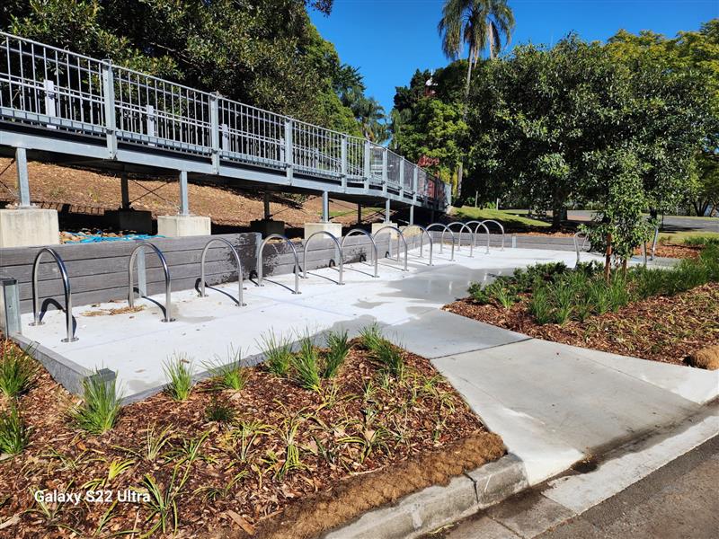 Photo of new bike parking station at Davies Park 