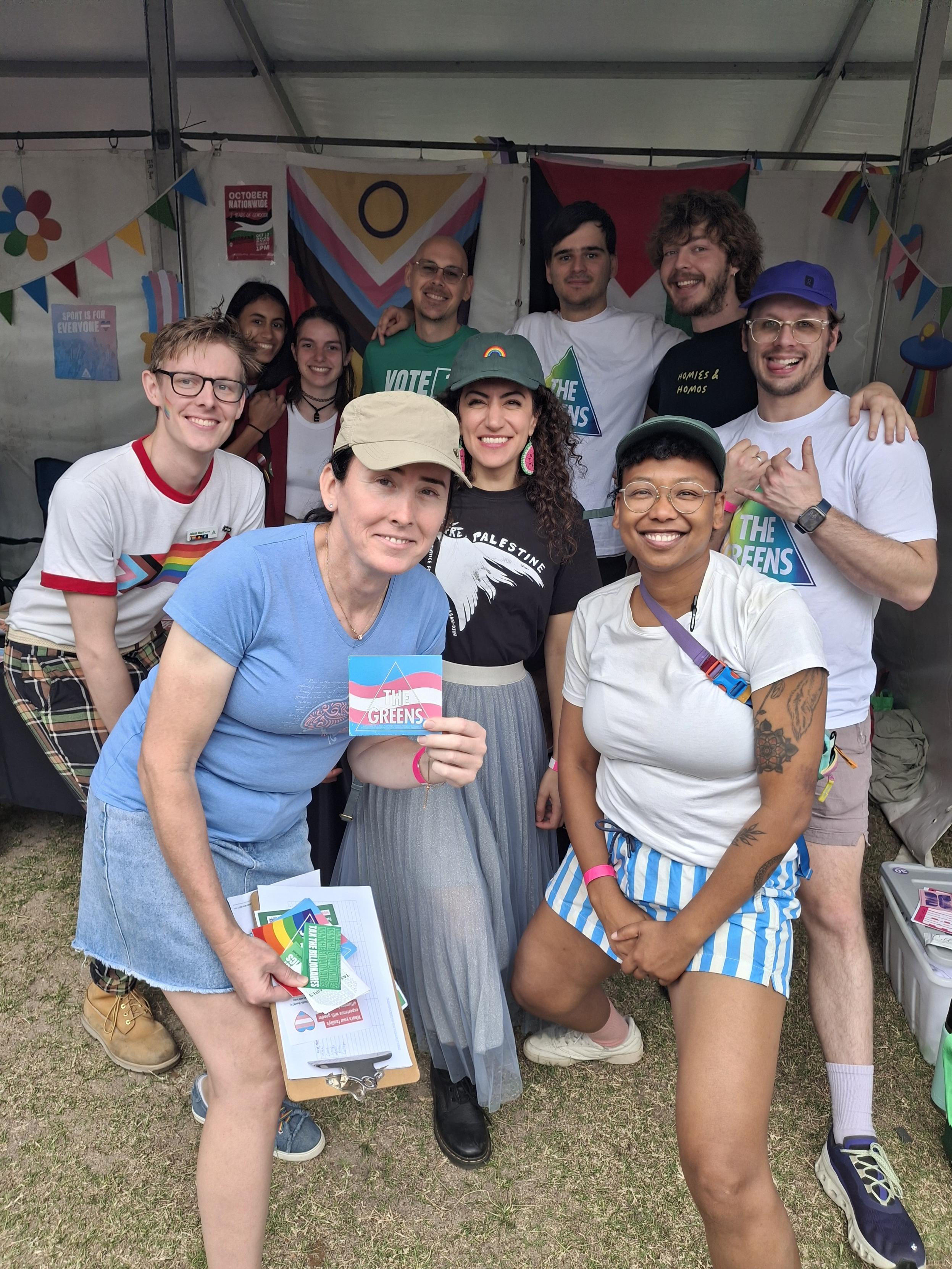 photo of Trina with a group of volunteers at Pride