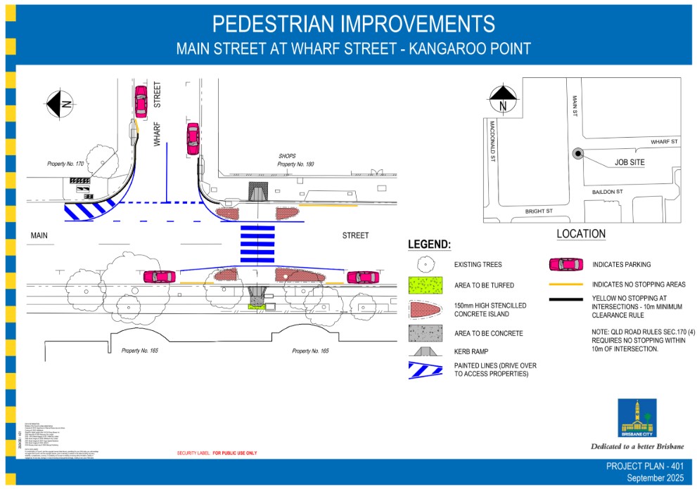 picture of proposed pedestrian safety upgrade at Main St