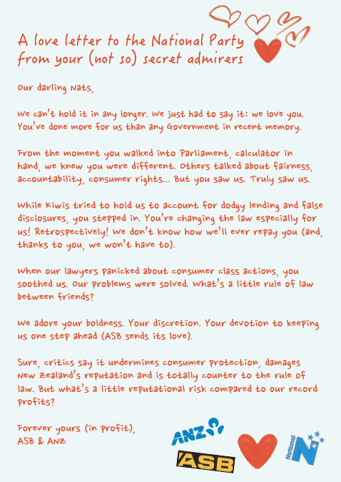 Love letter from the banks