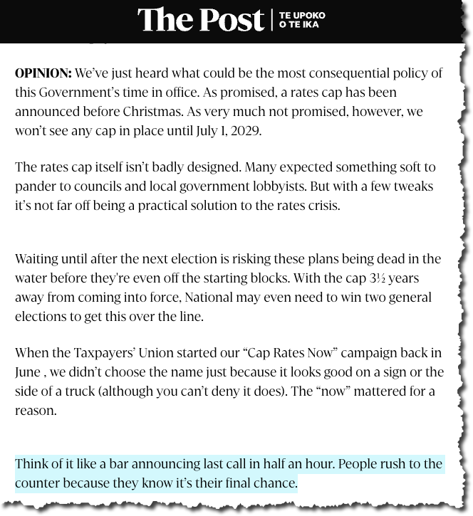 James in The Post on the Rates Cap Later James in The Post on the Rates Cap Later