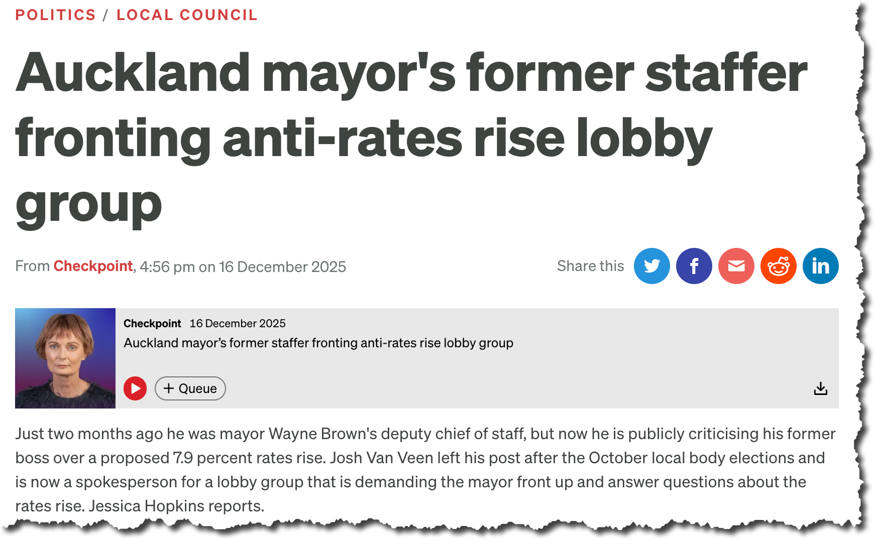 Josh on RNZ Josh on RNZ