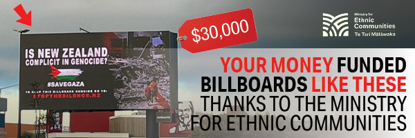 taxpayer money was used to fund pro-Palestinian billboards in Christchurch