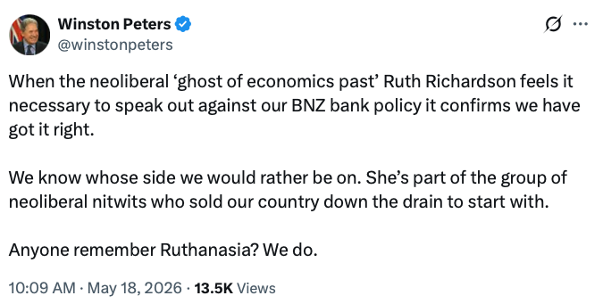 Winston Peters on Ruth Richardson