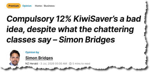 Simon Bridges in the NZ Herald on Kiwisaver