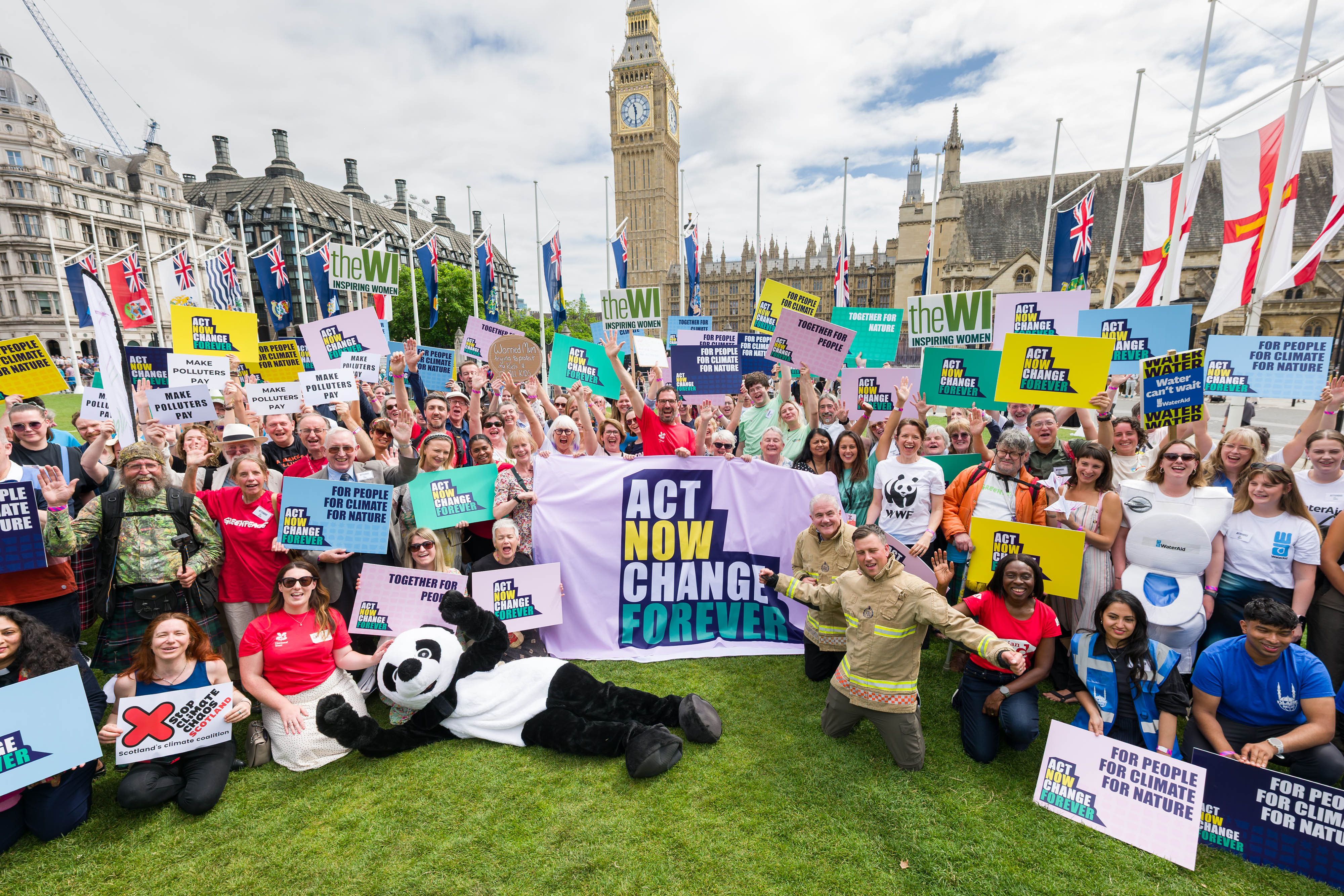 Campaigners from across the country gather in Westminster as part of the Act Now Change Forever Mass Lobby this year
