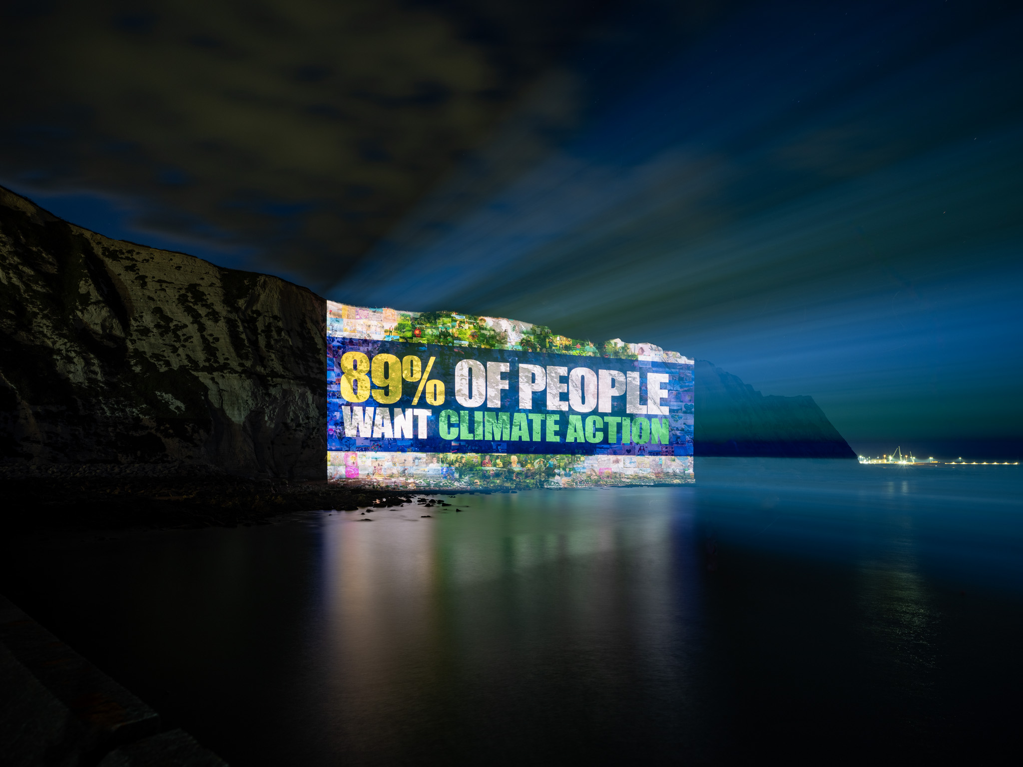Image projected on White Cliffs of Dover