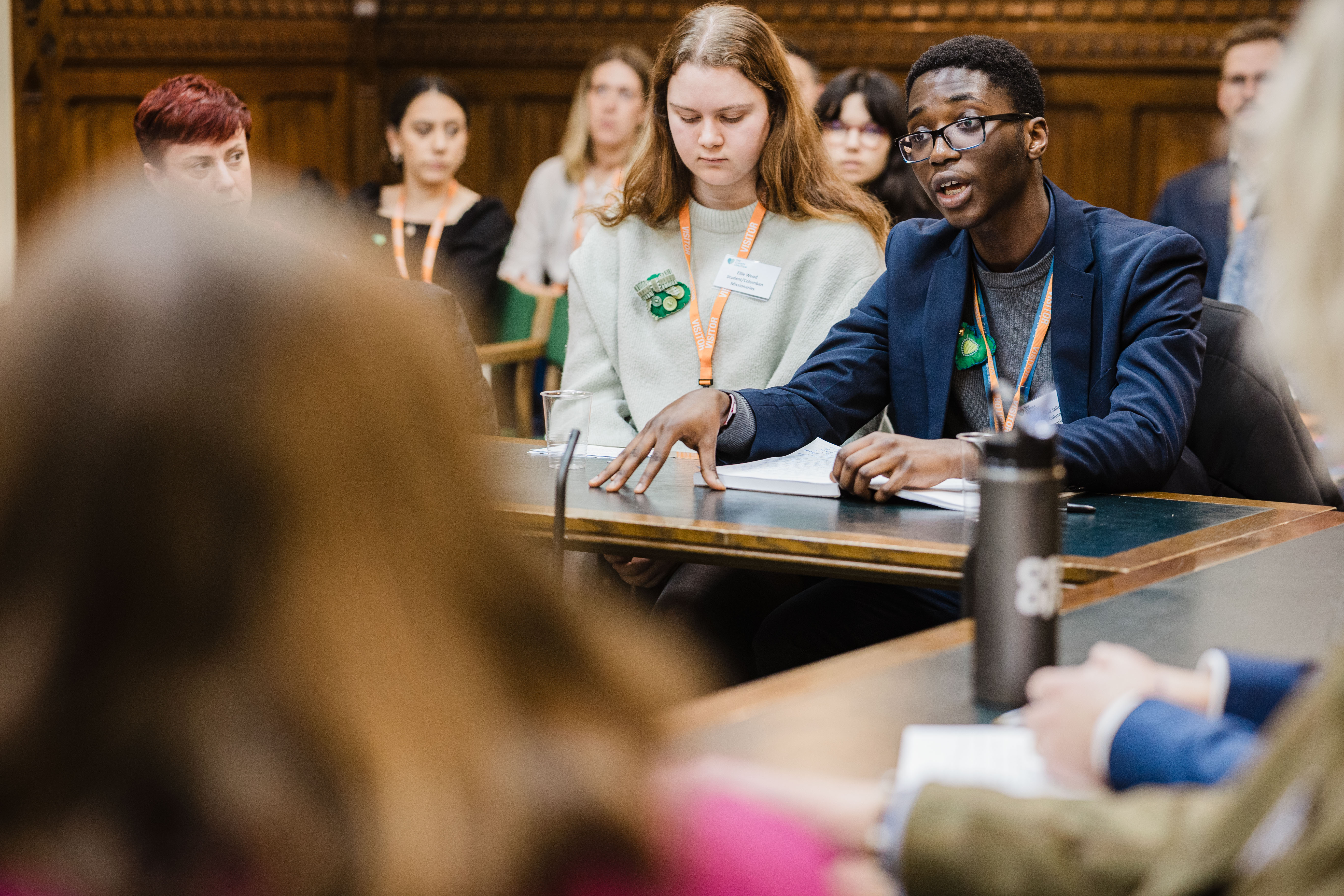 Ellie and Mahmoud telling MPs what’s at the heart of the future they want to see. Photo credit: Mark Chilvers Photographer Ltd. 