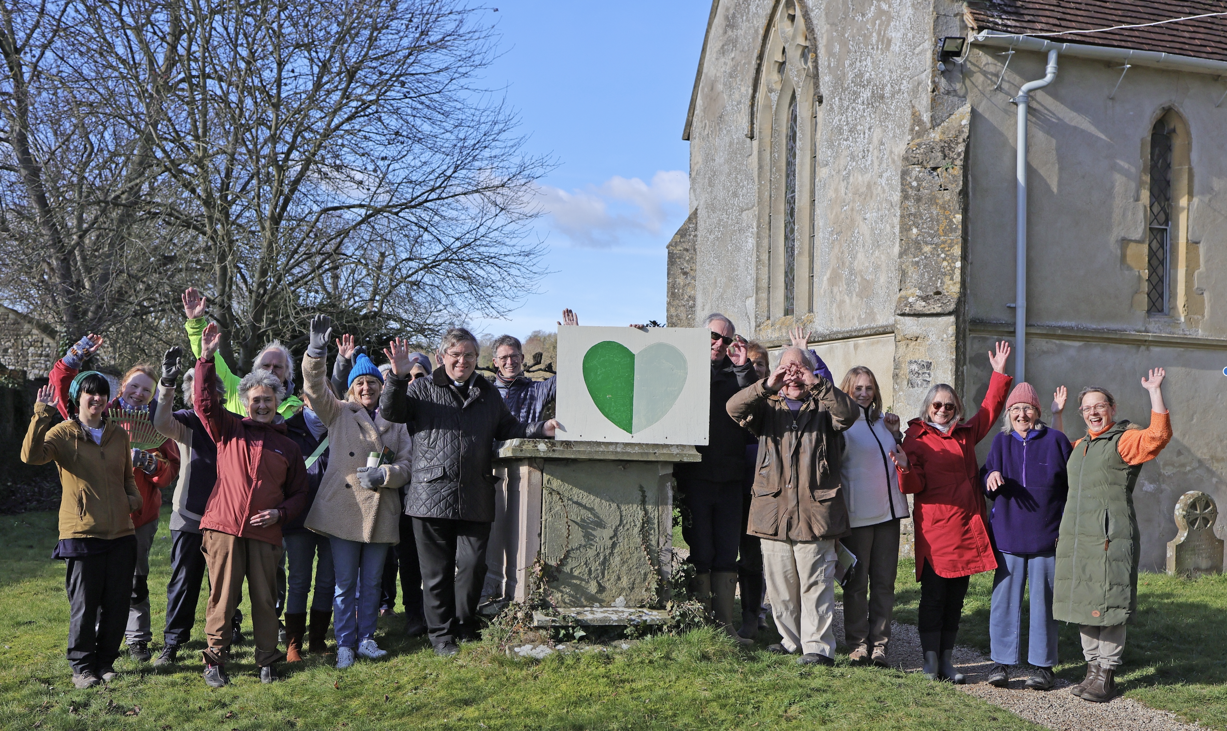 Representatives of Astons Outdoors, the Churn Benefice, the Springline Project and Bioabundance gathered at St Michael’s Church Aston Tirrold on Valentine’s day to show our love for Nature and to support the Nation-wide Climate Coalition ‘Show the Love’ campaign to remind all our MPs that their constituents care about our Environment.