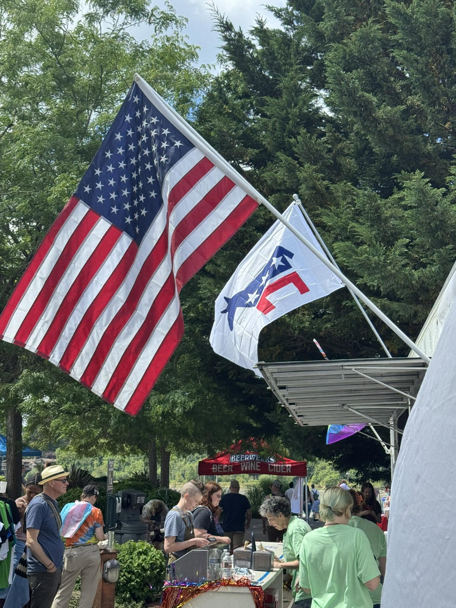 Thurston County Democrats volunteering together at a community event