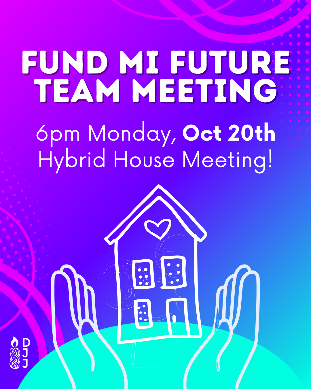 A flyer for October the Fund MI Future Team Meeting