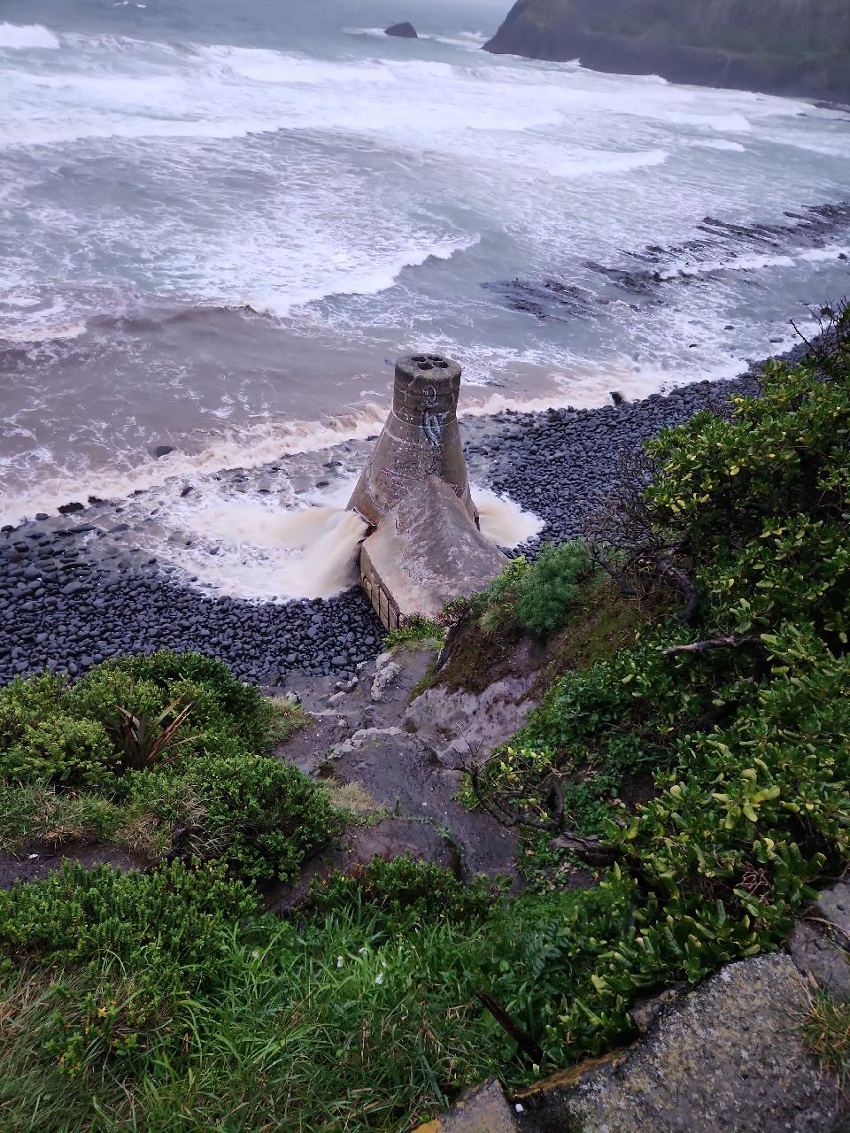 Stormwater Outlet on Seconds Beach from Forbury Rd Stormwater Drain