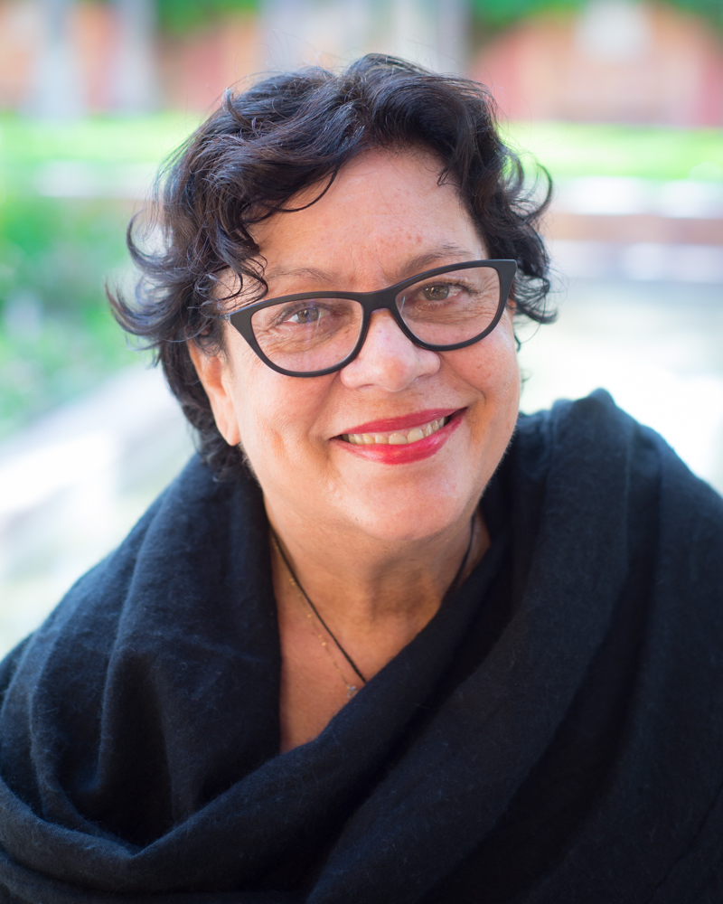 Elisa Marina Alvarado, wearing a black shawl