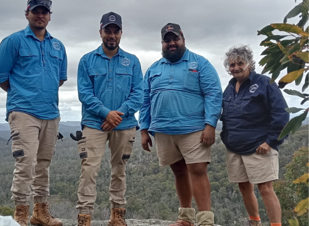 Banbai Rangers Kyle Mongta, Jordan Jerrard, Kane Patterson and Aunty Lesley Patterson. Photo: Banbai Rangers.