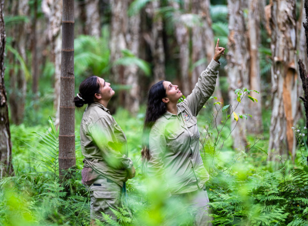 Rangers Timmahna Williams and Maitland Wilson on Minyumai IPA. Photo: Annette Ruzicka.